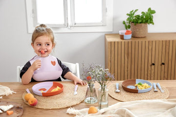 Siliconen slabbetje - Happy Rascals Heart Lavender